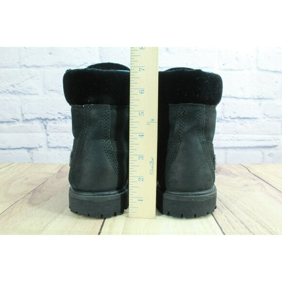 Timberland Premium Size 9 Shoes Black Velvet Leather Waterproof Boots Lace Up - Picture 6 of 10